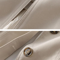 Women's Modern Cut-Out Trench Coat Chic High Collar Design - Rebooters