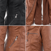 Women's Stylish Hooded Leather Jacket Double Lining Fashion - Rebooters