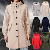 Women's Stylish Hooded Rain Jacket for All Weather - Rebooters