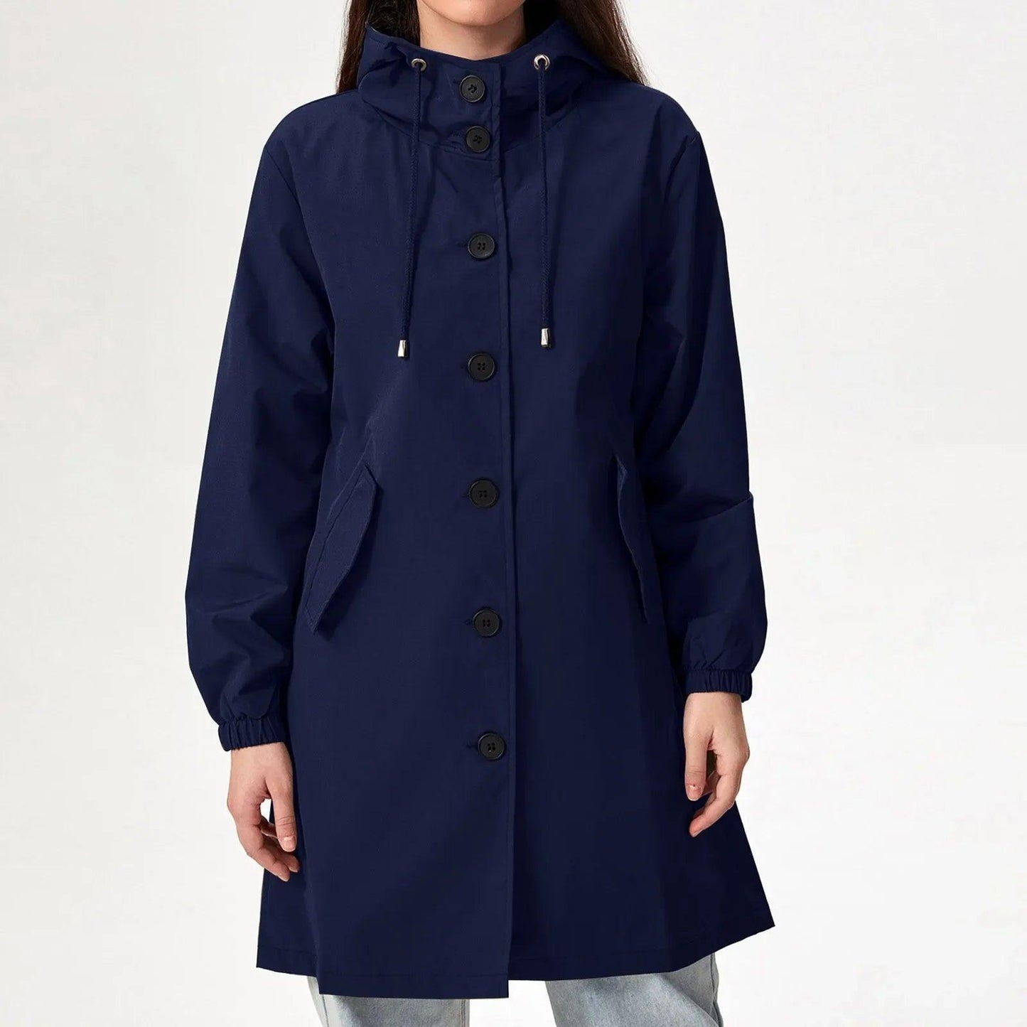 Women's Stylish Hooded Rain Jacket for All Weather - Rebooters