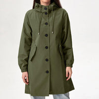 Women's Stylish Hooded Rain Jacket for All Weather - Rebooters