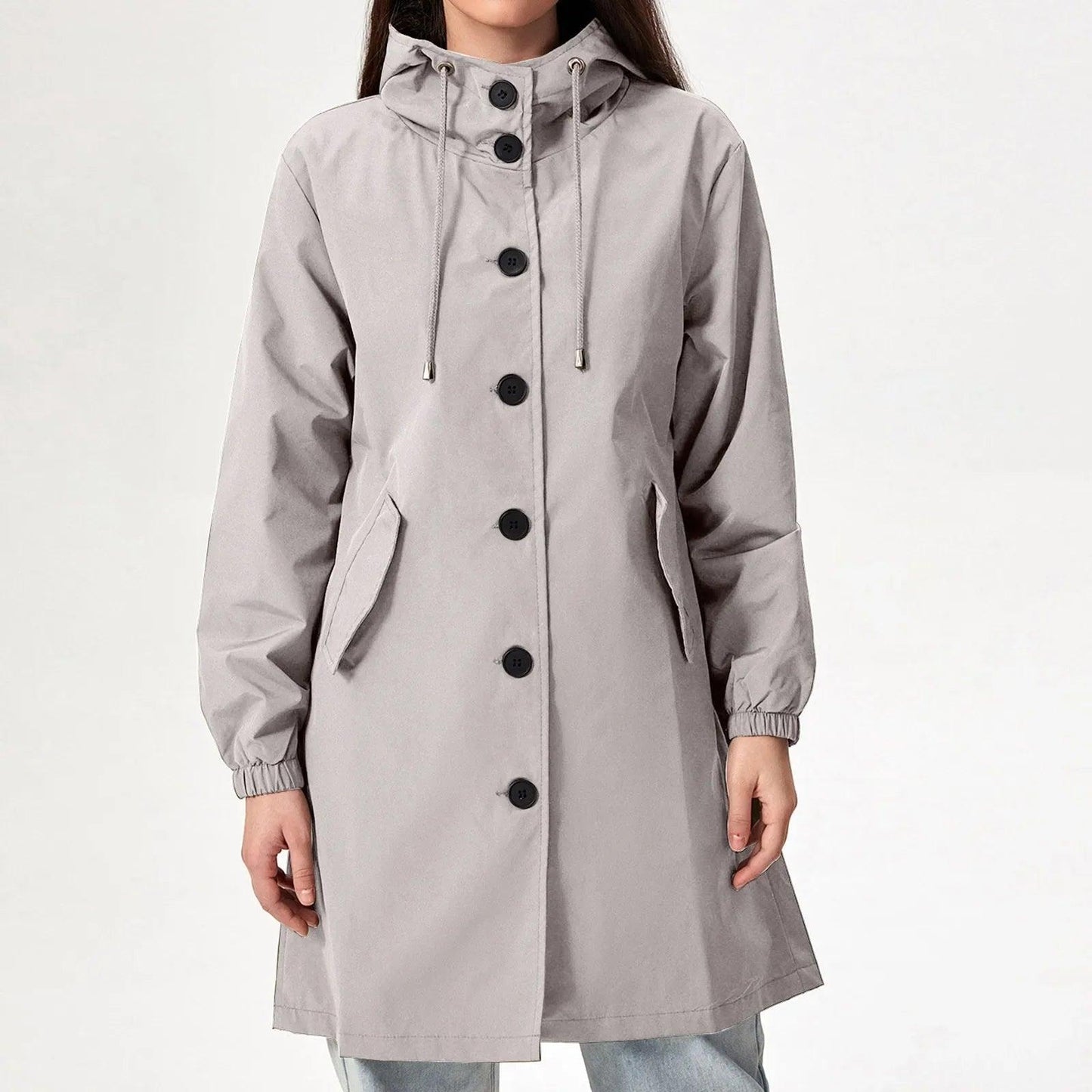 Women's Stylish Hooded Rain Jacket for All Weather - Rebooters