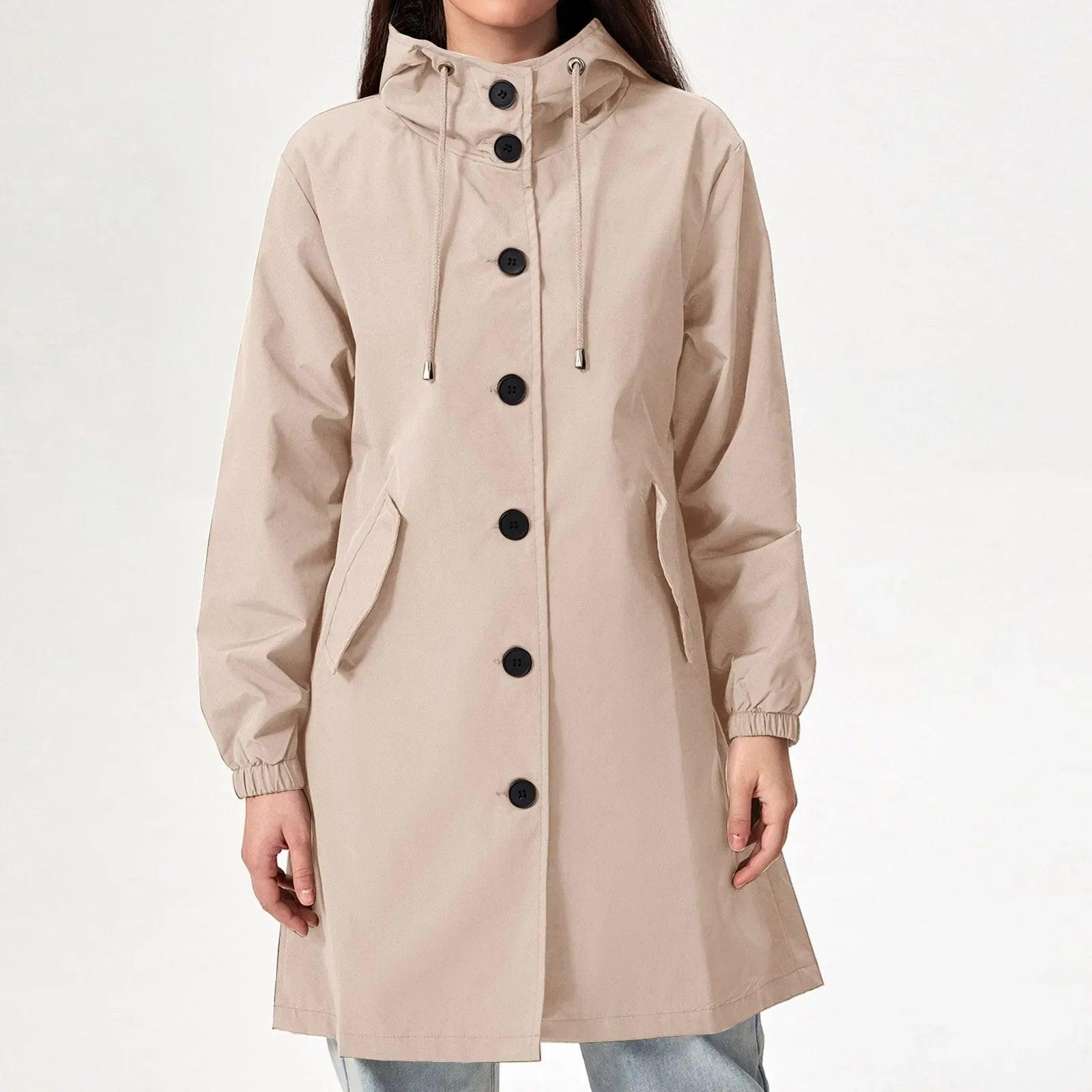 Women's Stylish Hooded Rain Jacket - Rebooters