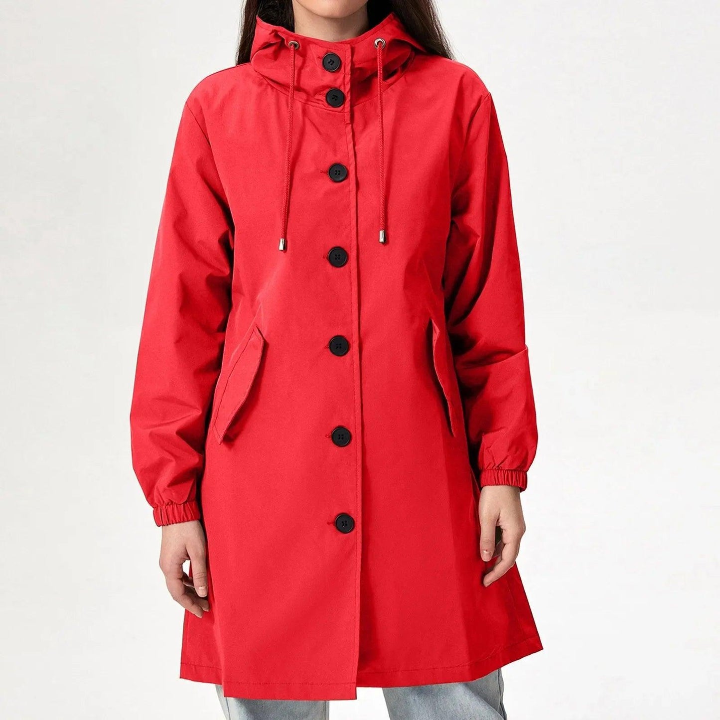 Women's Stylish Hooded Rain Jacket for All Weather - Rebooters