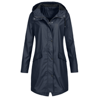 Women's Waterproof Long Rain Coat Jacket for All Weather - Rebooters