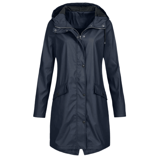 Women's Waterproof Long Rain Coat Jacket for All Weather - Rebooters