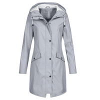 Women's Waterproof Long Rain Coat Jacket for All Weather - Rebooters