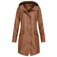 Women's Waterproof Long Rain Coat Jacket for All Weather - Rebooters
