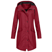 Women's Waterproof Long Rain Coat Jacket for All Weather - Rebooters