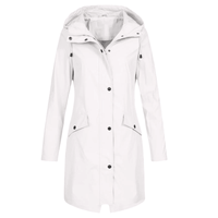 Women's Waterproof Long Rain Coat Jacket for All Weather - Rebooters