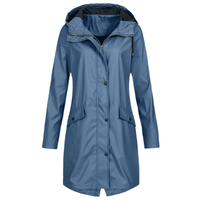Women's Waterproof Long Rain Coat Jacket for All Weather - Rebooters