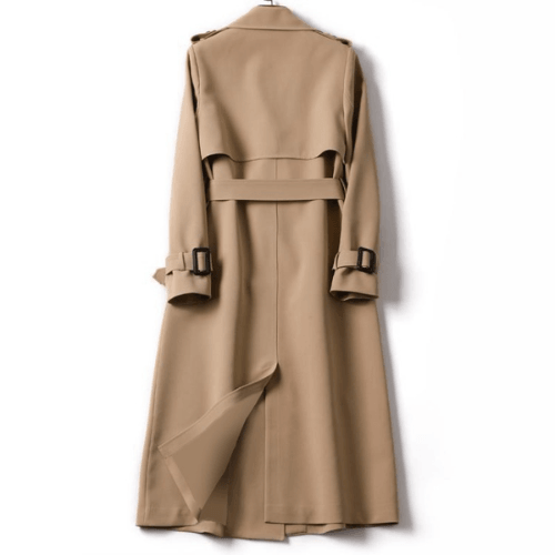 Womens Autumn Trench Coat with Double-Breasted Design - Rebooters