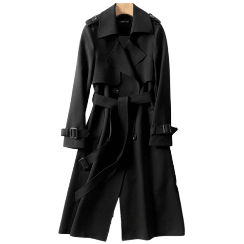 Womens Autumn Trench Coat with Double-Breasted Design - Rebooters