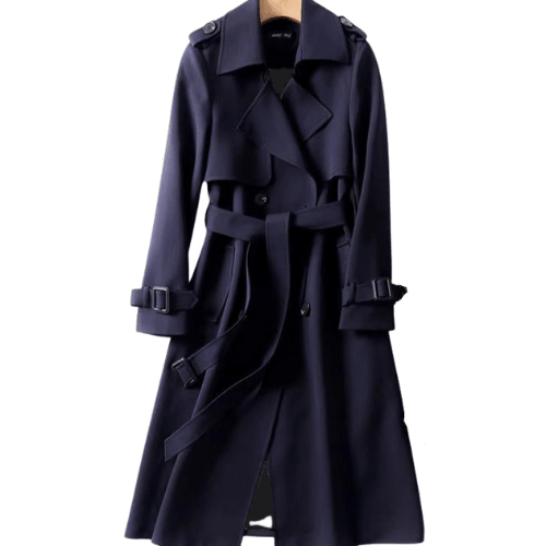 Womens Autumn Trench Coat with Double-Breasted Design - Rebooters