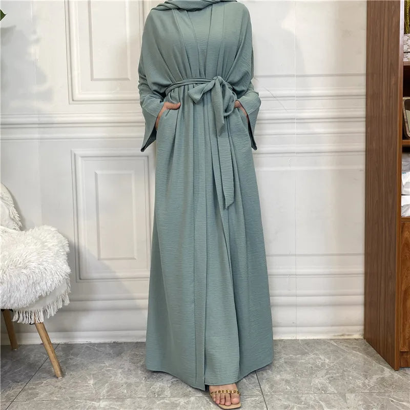 Belted Abaya + Kimono: Flowing Silhouette for Elegance - Rebooters