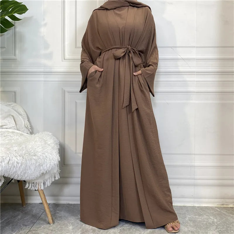 Belted Abaya + Kimono: Flowing Silhouette for Elegance - Rebooters