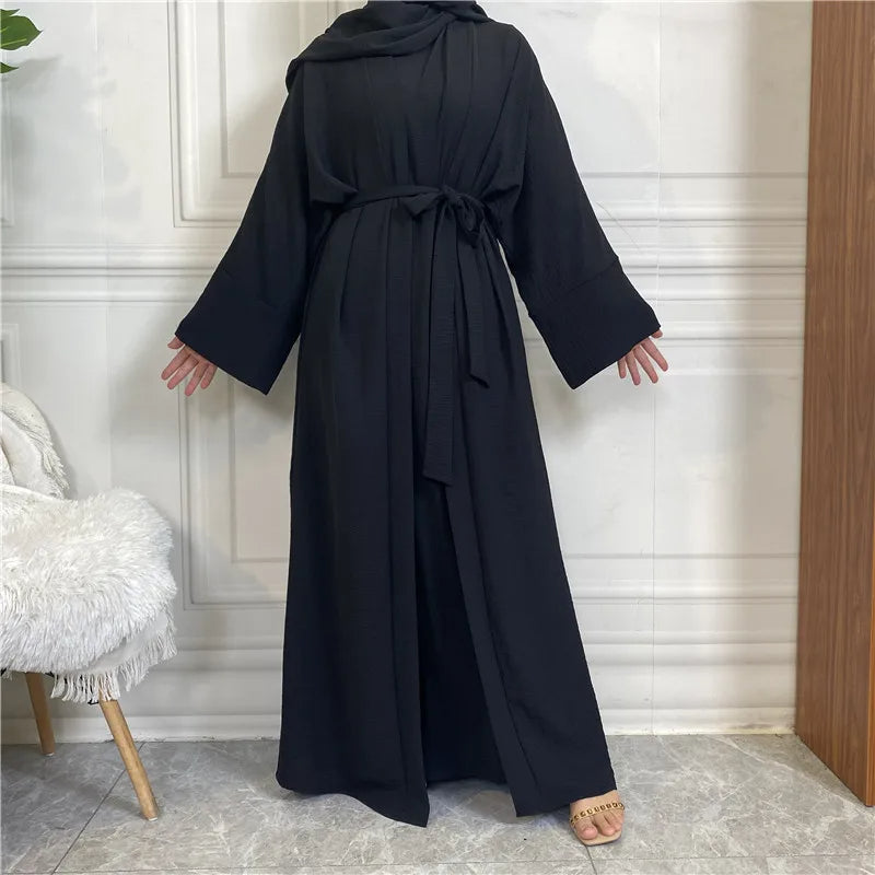 Belted Abaya + Kimono: Flowing Silhouette for Elegance - Rebooters