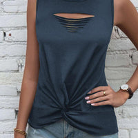 Women's Casual Round Neck Top With Rips For Stylish Comfort Rebooters Womens Shirts