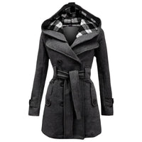 Womens Chic Hooded Peacoat for Stylish Warmth and Comfort - Rebooters