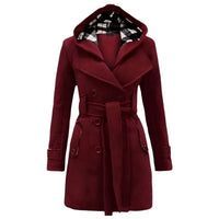 Womens Chic Hooded Peacoat for Stylish Warmth and Comfort - Rebooters
