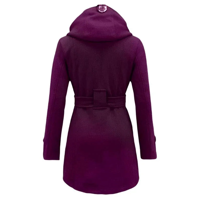 Womens Chic Hooded Peacoat for Stylish Warmth and Comfort - Rebooters
