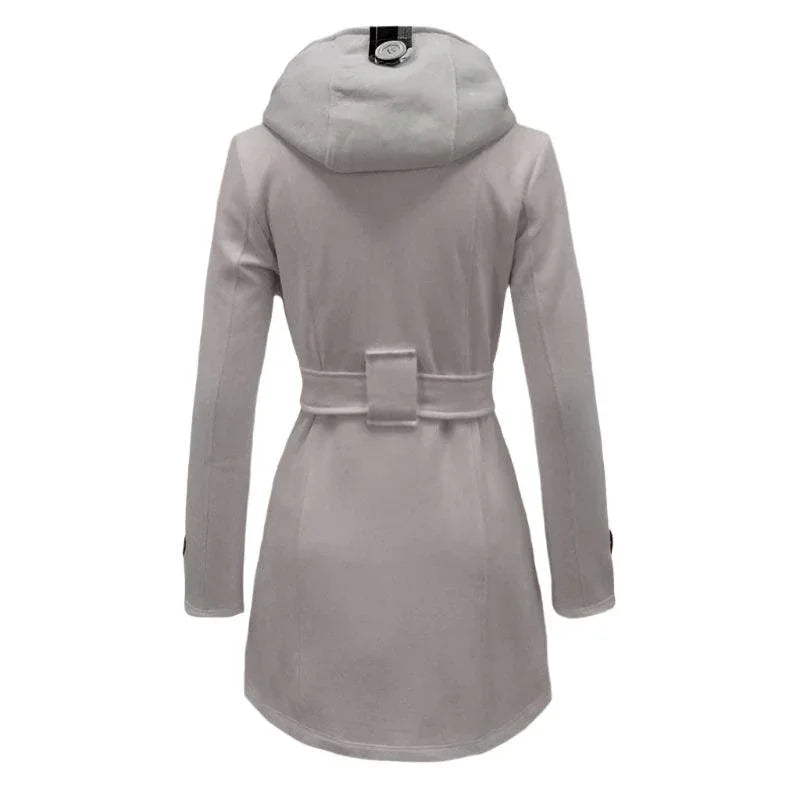 Womens Chic Hooded Peacoat for Stylish Warmth and Comfort - Rebooters