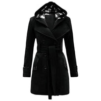 Womens Chic Hooded Peacoat for Stylish Warmth and Comfort - Rebooters
