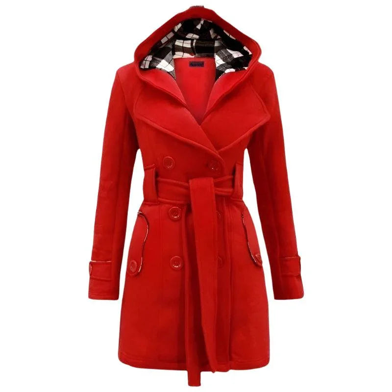 Womens Chic Hooded Peacoat for Stylish Warmth and Comfort - Rebooters