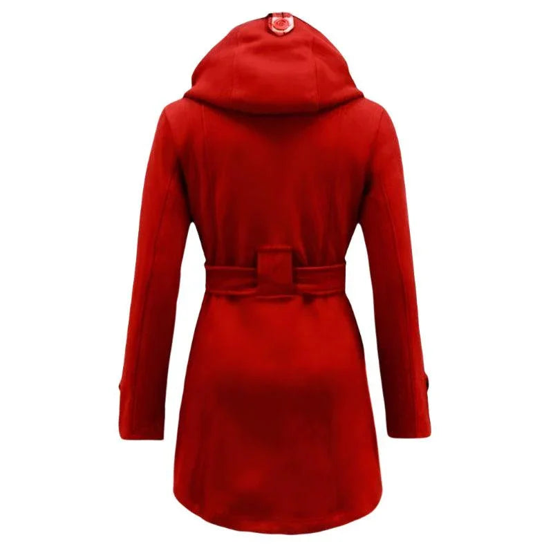 Womens Chic Hooded Peacoat for Stylish Warmth and Comfort - Rebooters