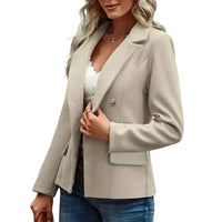 Womens Chic Tailored Double-Breasted Blazer Elegance - Rebooters