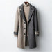 Womens Chic Two-Tone Wool Overcoat for Effortless Style - Rebooters