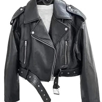 Womens Classic Retro Leather Jacket for Timeless Style - Rebooters