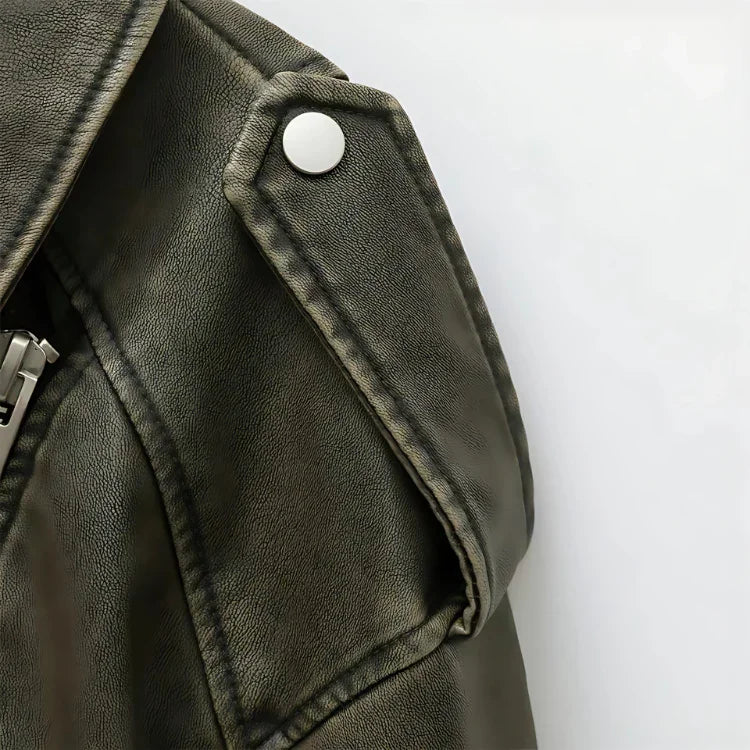 Womens Classic Retro Leather Jacket for Timeless Style - Rebooters