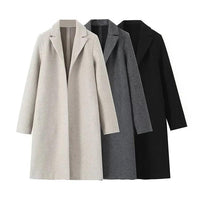 Womens Cozy Wool Blend Long Coat for Autumn and Winter - Rebooters