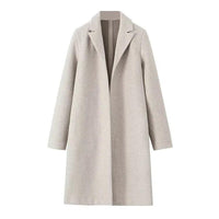 Womens Cozy Wool Blend Long Coat for Autumn and Winter - Rebooters