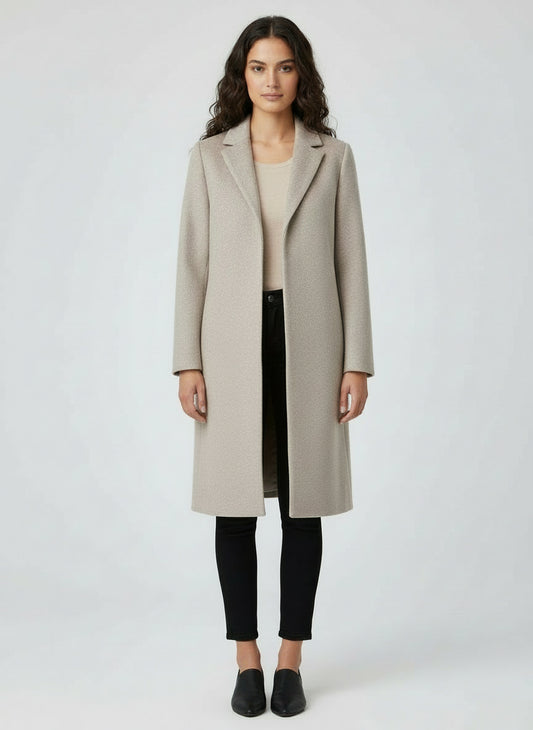 Womens Cozy Wool Blend Long Coat for Autumn and Winter - Rebooters