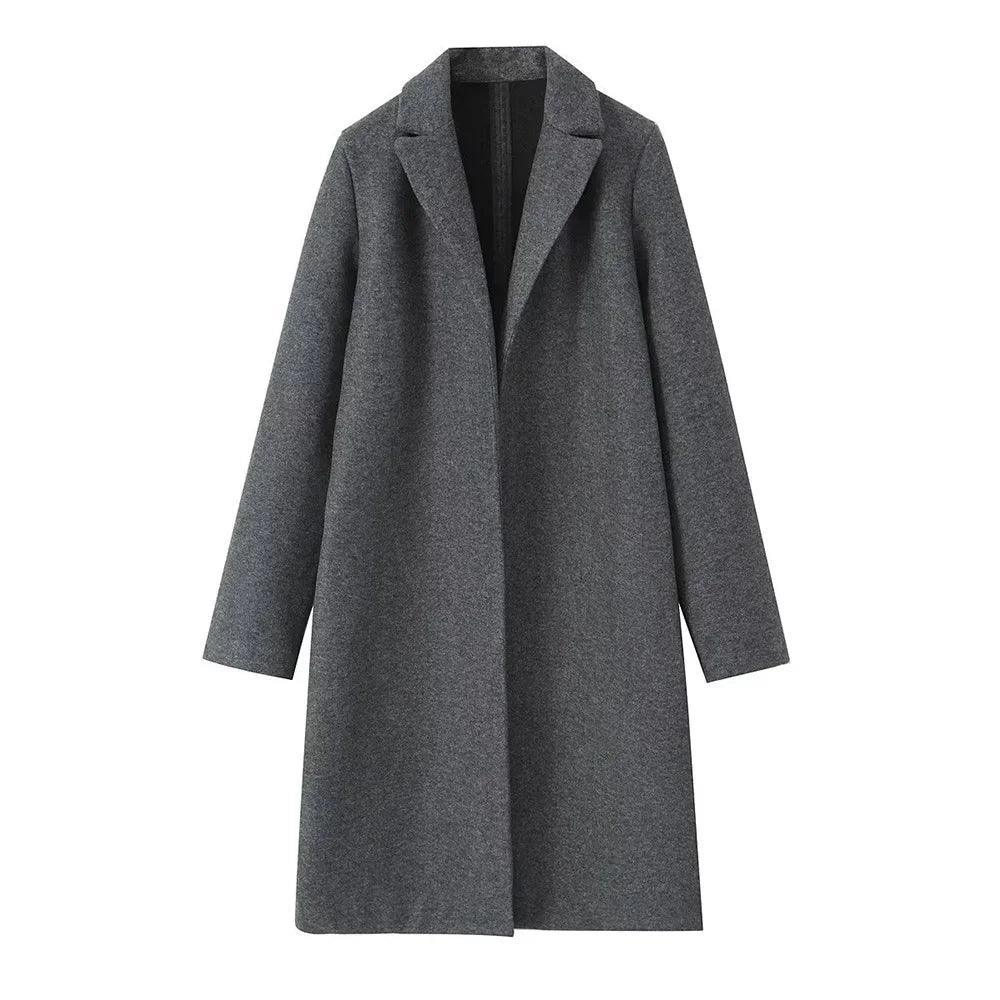 Womens Cozy Wool Blend Long Coat for Autumn and Winter - Rebooters