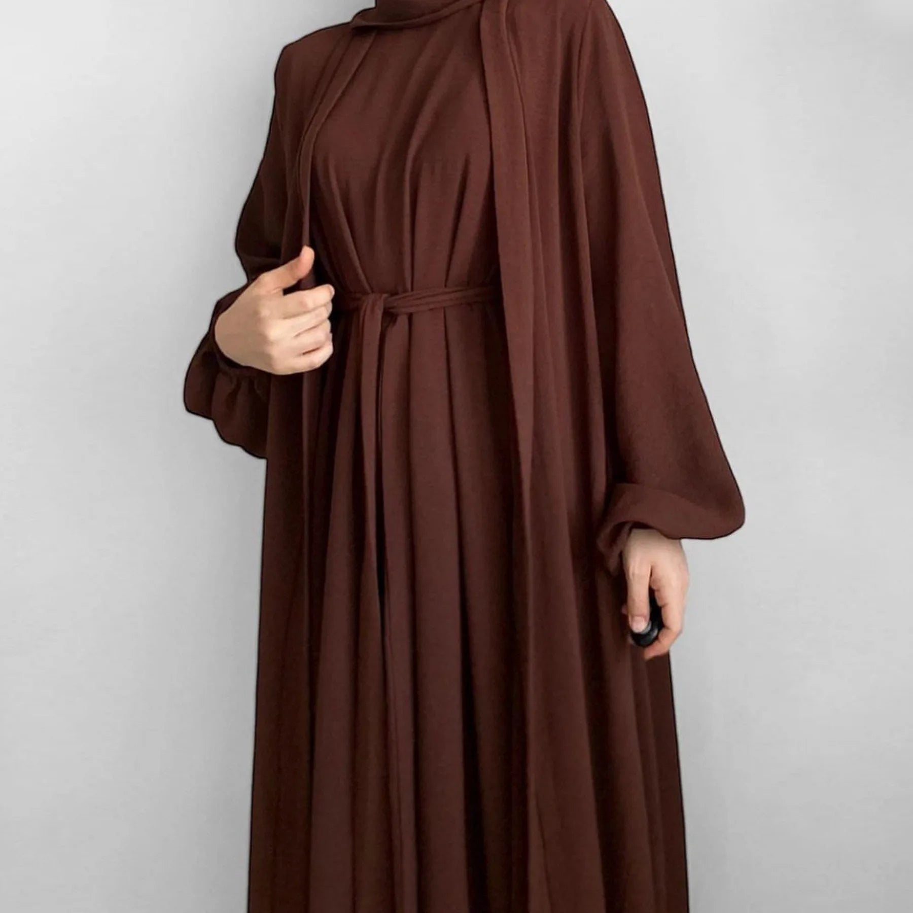 Classic Kimono + Abaya Set for Elegant Layered Fashion - Rebooters