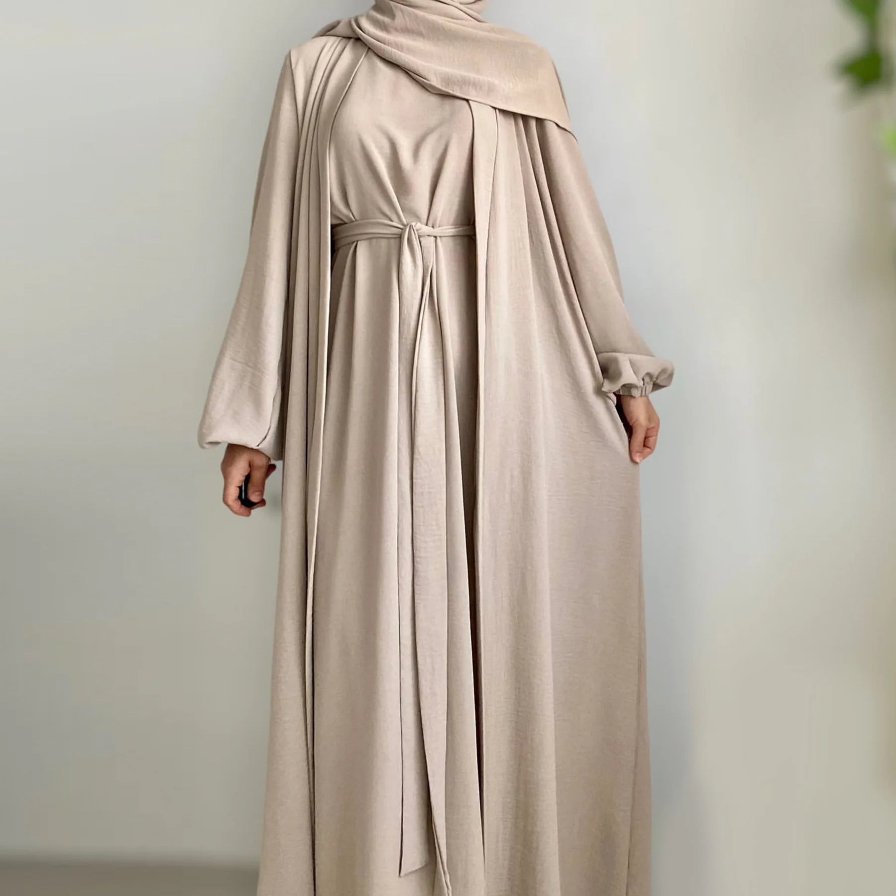 Classic Kimono + Abaya Set for Elegant Layered Fashion - Rebooters