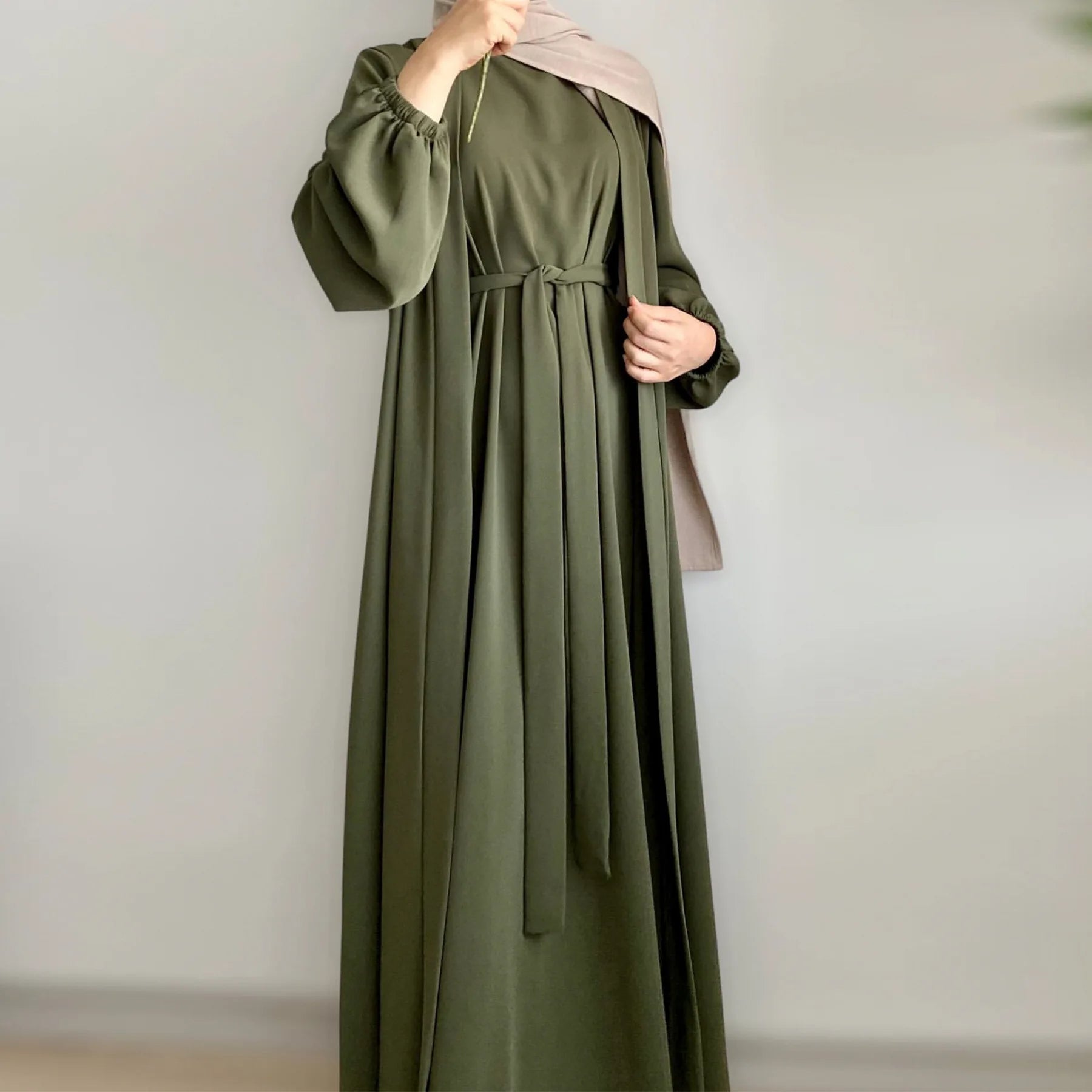 Classic Kimono + Abaya Set for Elegant Layered Fashion - Rebooters