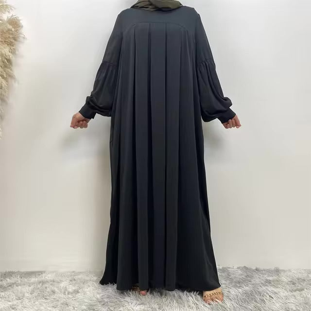 Womens Elegant Pleated Abaya Gown for Modern Style - Rebooters