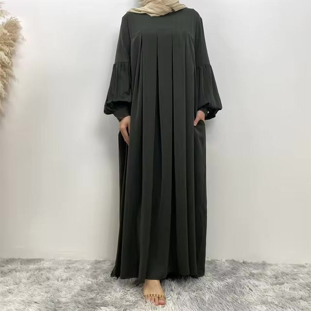 Womens Elegant Pleated Abaya Gown for Modern Style - Rebooters