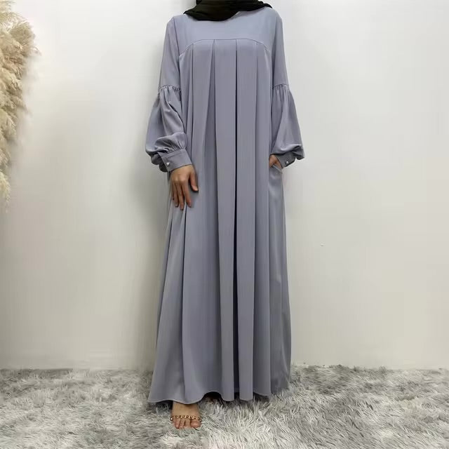 Womens Elegant Pleated Abaya Gown for Modern Style - Rebooters