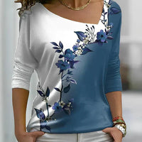 Women's Floral Contrast Short-Sleeve Top for Casual Style Rebooters Womens Shirts