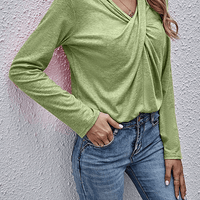 Women's Long Sleeve Top With Casual V-Neckline Style Rebooters Womens Shirts