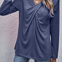 Women's Long Sleeve Top With Casual V-Neckline Style Rebooters Womens Shirts