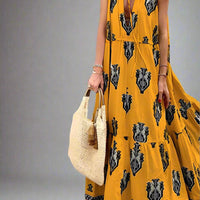 Mia Vibrant Printed Sleeveless Maxi Dress with Flowing Silhouette for Elegant Style - Rebooters -Women's Dresses
