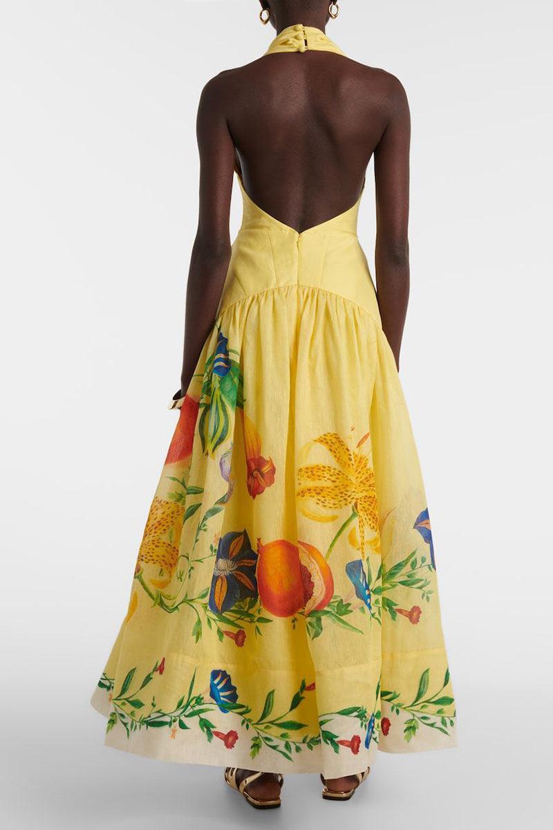 Elodie Floral Print Backless Maxi Dress for Summer Elegance Rebooters Maxi Women's Dresses