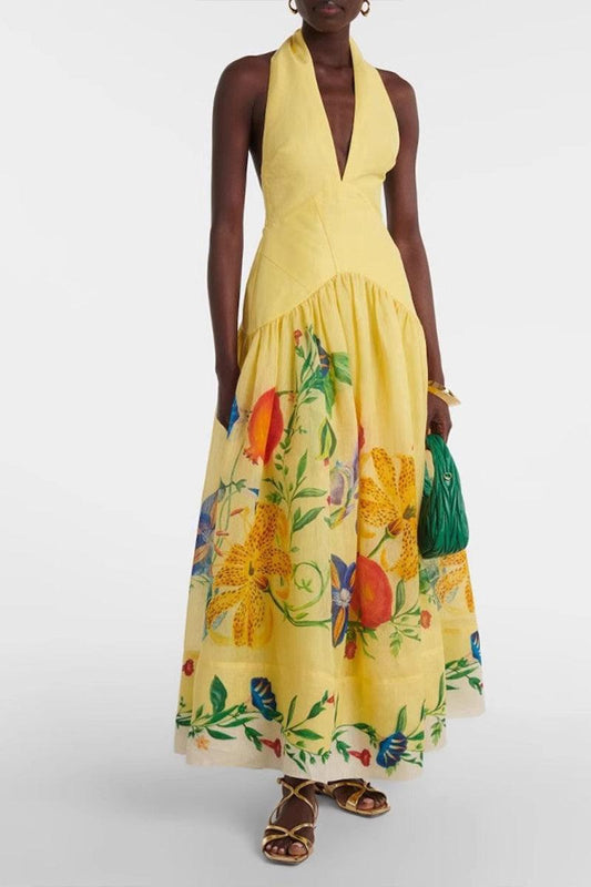 Elodie Floral Print Backless Maxi Dress for Summer Elegance Rebooters Maxi Women's Dresses