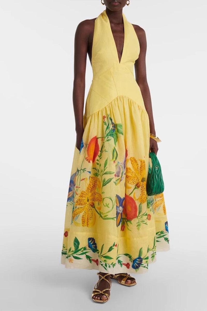 Elodie Floral Print Backless Maxi Dress for Summer Elegance Rebooters Maxi Women's Dresses